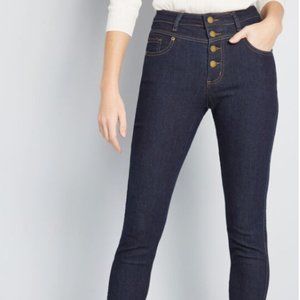 ModCloth Karaoke Seamstress Buttoned Skinny Jeans